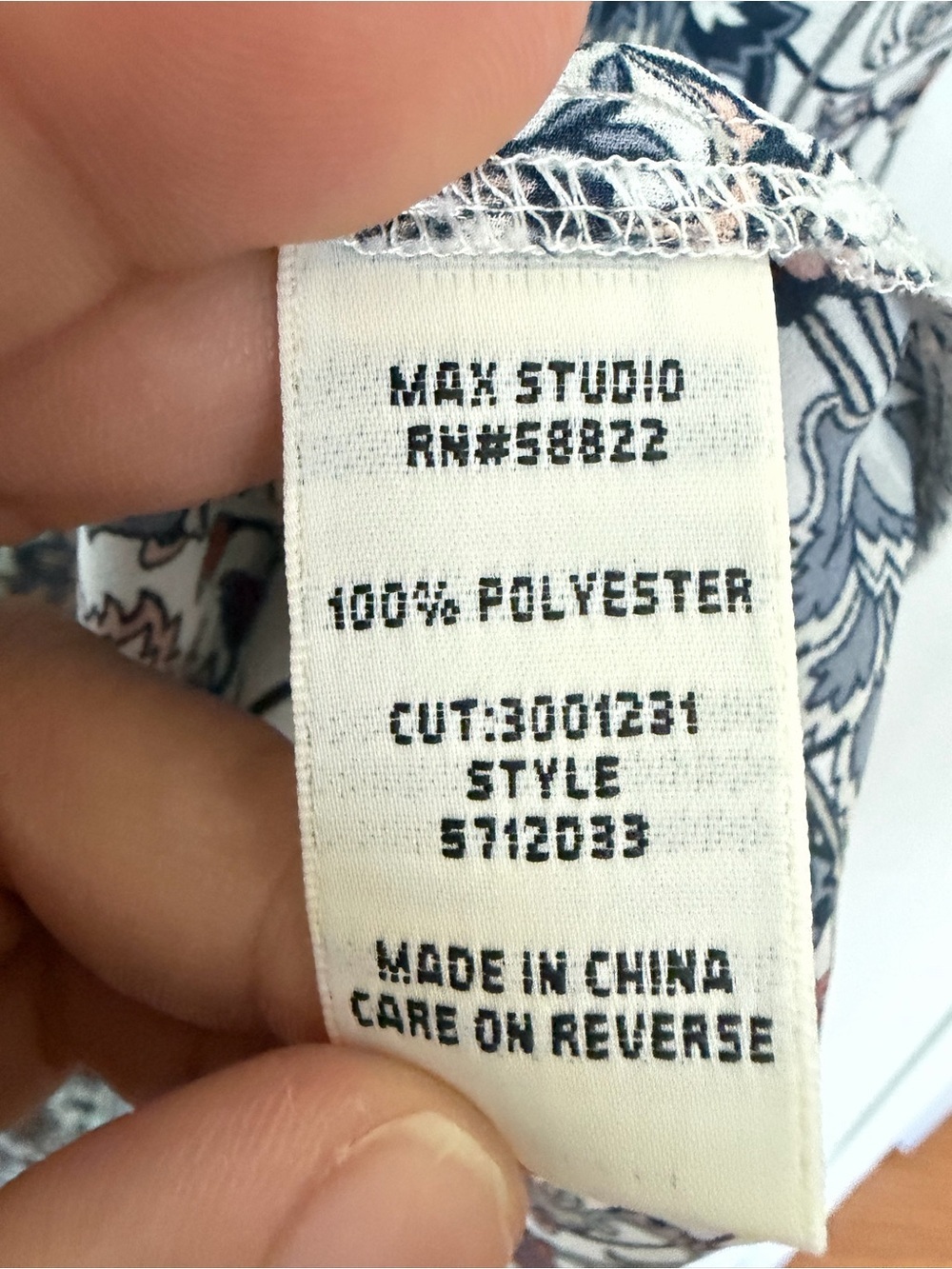 Max Studio Sleeveless Mosaic-Print Camisole in Blue and Cream - Picture 8 of 11